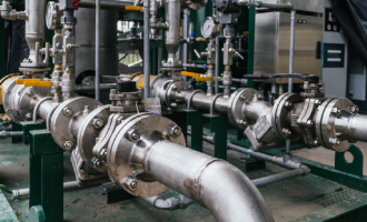 closeup view cylindrical grinder industrial concept